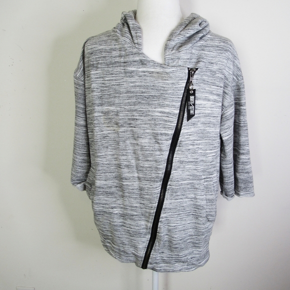 8IGHTH DSTRKT MARLED Gray/White Hoodie, Sweatshirt - Picture 6 of 7